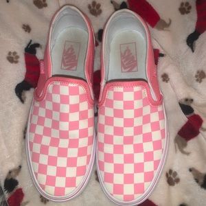 NWOT neon pink checkered vans